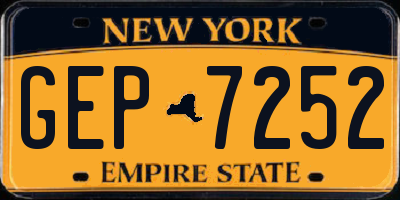 NY license plate GEP7252
