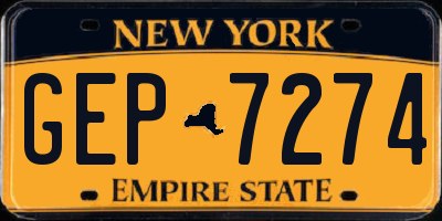 NY license plate GEP7274