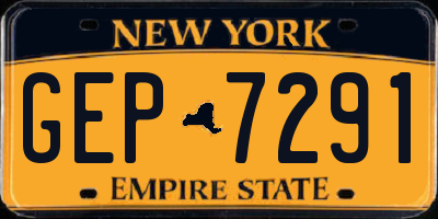 NY license plate GEP7291