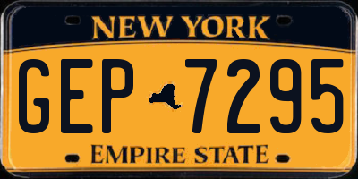 NY license plate GEP7295