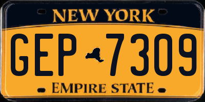 NY license plate GEP7309