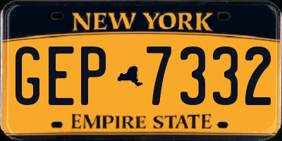 NY license plate GEP7332