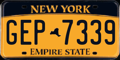 NY license plate GEP7339