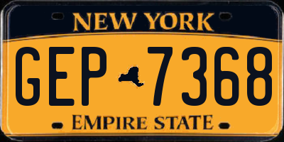 NY license plate GEP7368