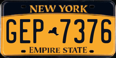 NY license plate GEP7376