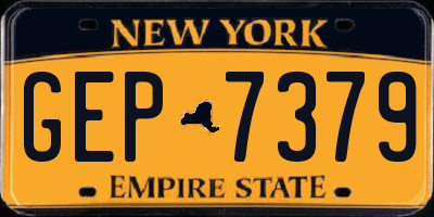 NY license plate GEP7379