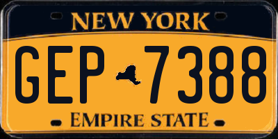 NY license plate GEP7388