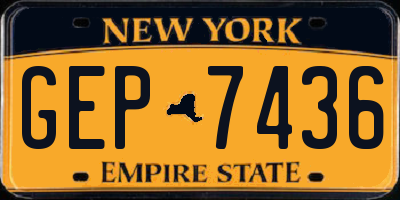 NY license plate GEP7436