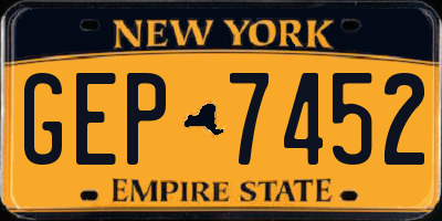 NY license plate GEP7452