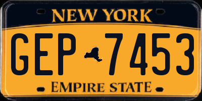 NY license plate GEP7453