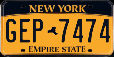 NY license plate GEP7474