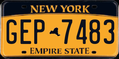 NY license plate GEP7483