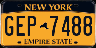 NY license plate GEP7488