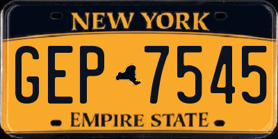 NY license plate GEP7545