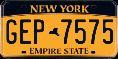 NY license plate GEP7575