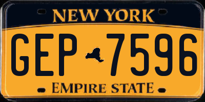 NY license plate GEP7596