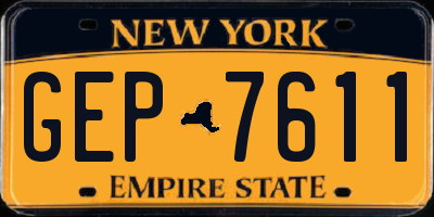 NY license plate GEP7611