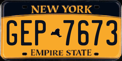 NY license plate GEP7673