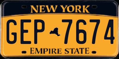 NY license plate GEP7674