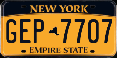 NY license plate GEP7707
