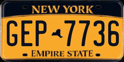 NY license plate GEP7736
