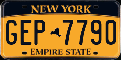 NY license plate GEP7790