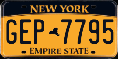 NY license plate GEP7795