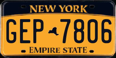 NY license plate GEP7806