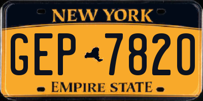 NY license plate GEP7820
