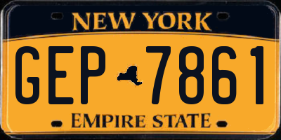 NY license plate GEP7861