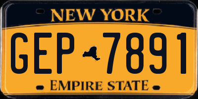 NY license plate GEP7891