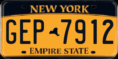 NY license plate GEP7912