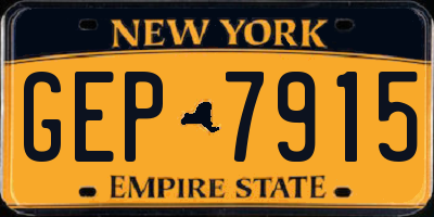 NY license plate GEP7915