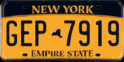 NY license plate GEP7919