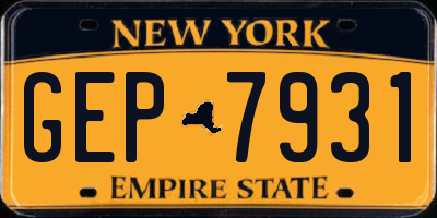 NY license plate GEP7931