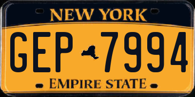 NY license plate GEP7994