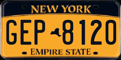NY license plate GEP8120