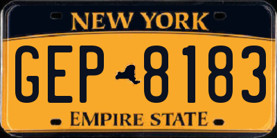 NY license plate GEP8183