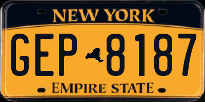 NY license plate GEP8187