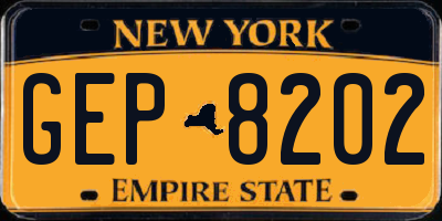 NY license plate GEP8202
