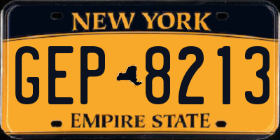 NY license plate GEP8213