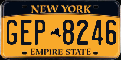 NY license plate GEP8246