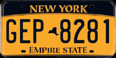 NY license plate GEP8281