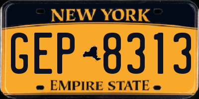 NY license plate GEP8313