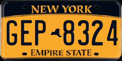 NY license plate GEP8324