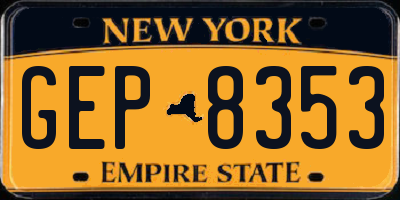 NY license plate GEP8353