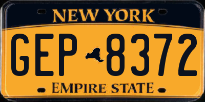 NY license plate GEP8372