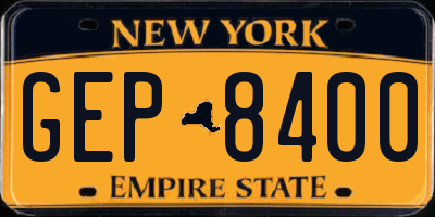NY license plate GEP8400