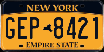 NY license plate GEP8421