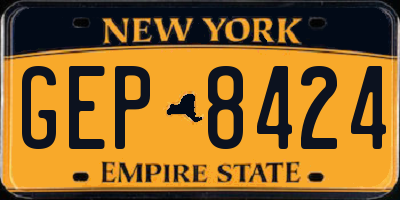 NY license plate GEP8424